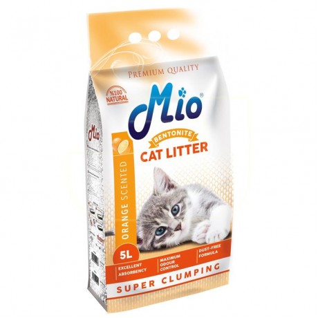 Mio Portakal Kokulu Topaklaşan İnce Kedi Kumu 5 Lt