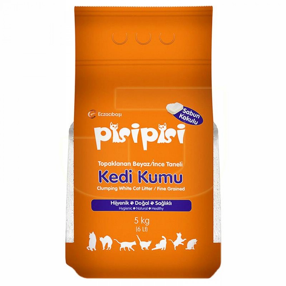 Pisipisi Sabun Kokulu İnce Taneli Topaklaşan Kedi Kumu 5 KG