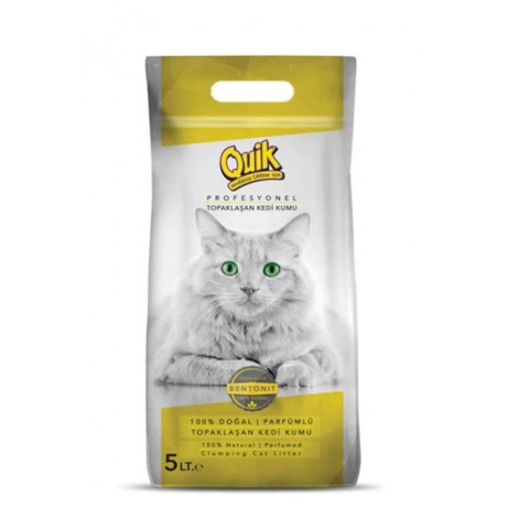 Quik Bentonit Topaklaşan Bebek Pudralı Kalın Taneli Kedi Kumu 5 Lt