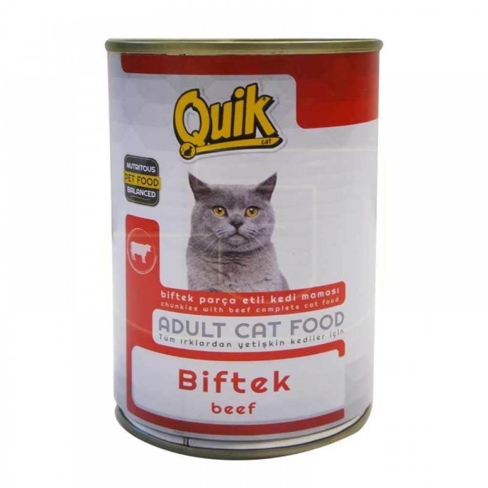 Quik Biftekli Konserve Yetişkin Kedi Maması 415 Gr