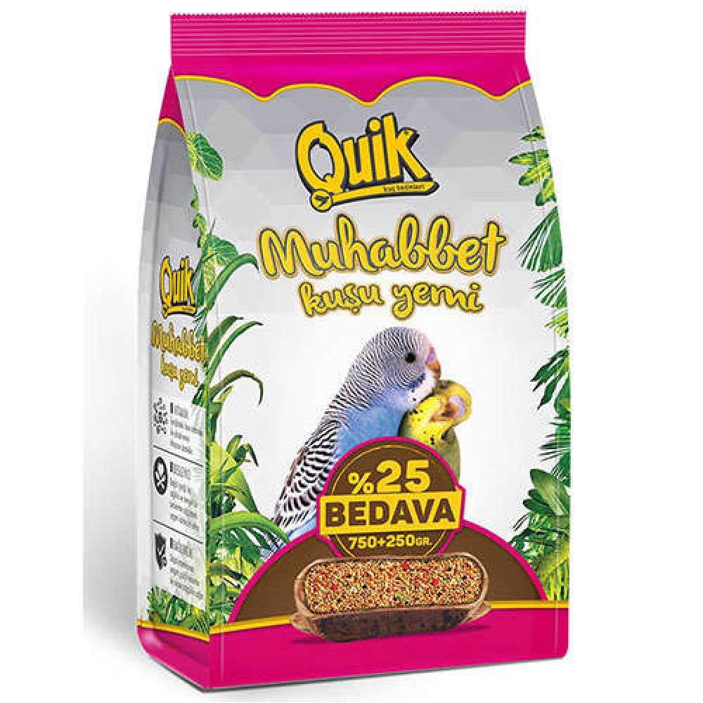 Quik Muhabbet Kuşu Yemi 750+250 Gr