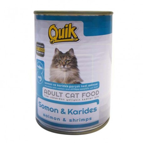 Quik Somonlu Ve Karidesli Konserve Yetişkin Kedi Maması 415 gr