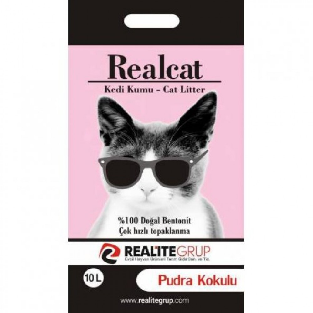 Realcat Doğal Pudra Kokulu Kedi Kumu 10 Lt