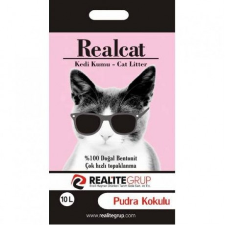 Realcat Doğal Pudra Kokulu Kedi Kumu 10 Lt