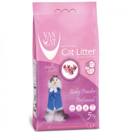 VanCat Topaklanan Bebek Pudralı İnce Taneli Kedi Kumu 5 Kg