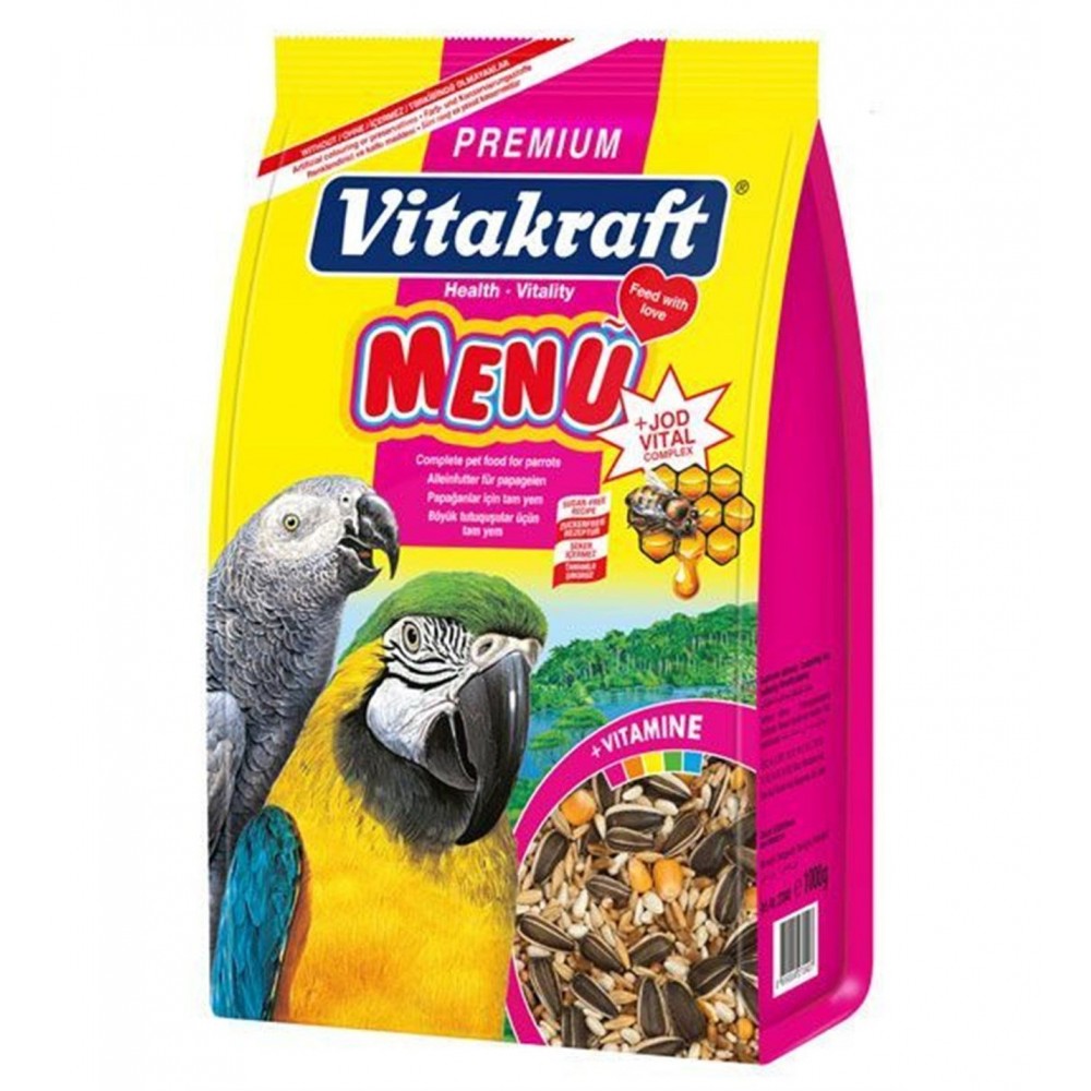 Vitakraft Premium Menü Vital Ballı Papağan Yemi 1000 Gr